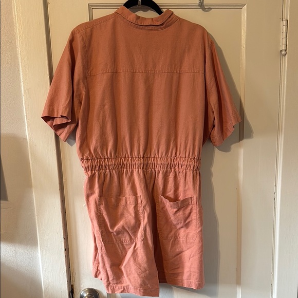 Rust Orange Button-Up Romper - Picture 3 of 3